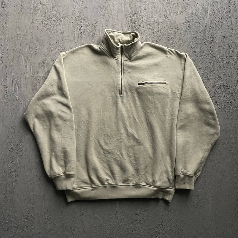 Vintage‎ GAP Quarter Zip Pullover Sweatshirt Mens Large Sage Green 90s